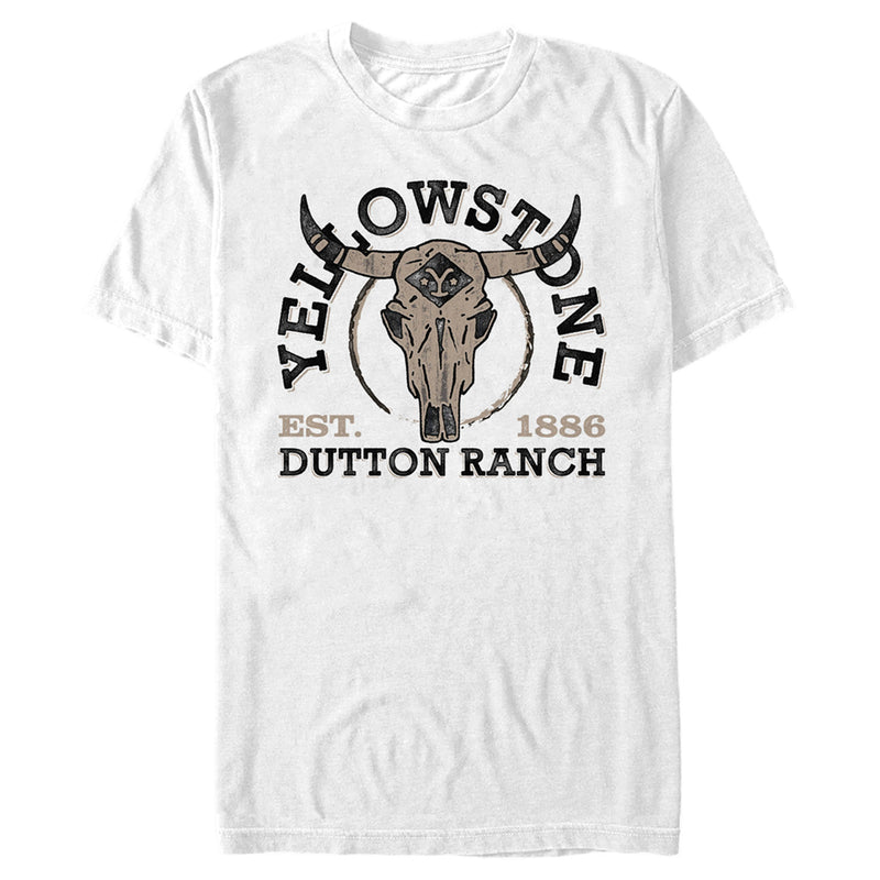 Men's Yellowstone Cow Skull Dutton Ranch Est. 1886 T-Shirt