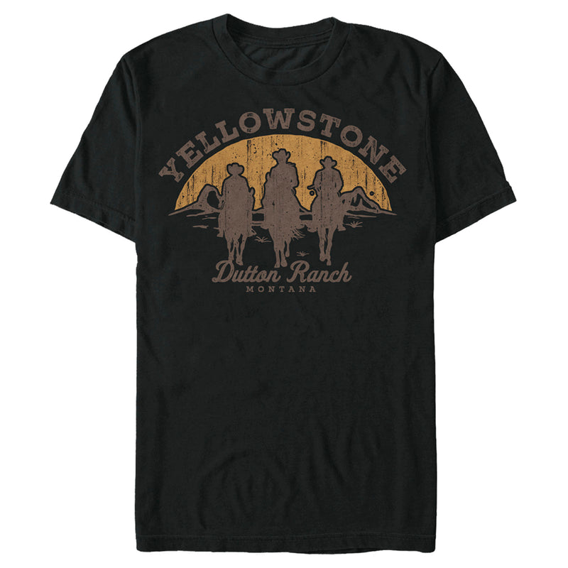 Yellowstone Men's Riders of Dutton Ranch Silhouette T-Shirt Black