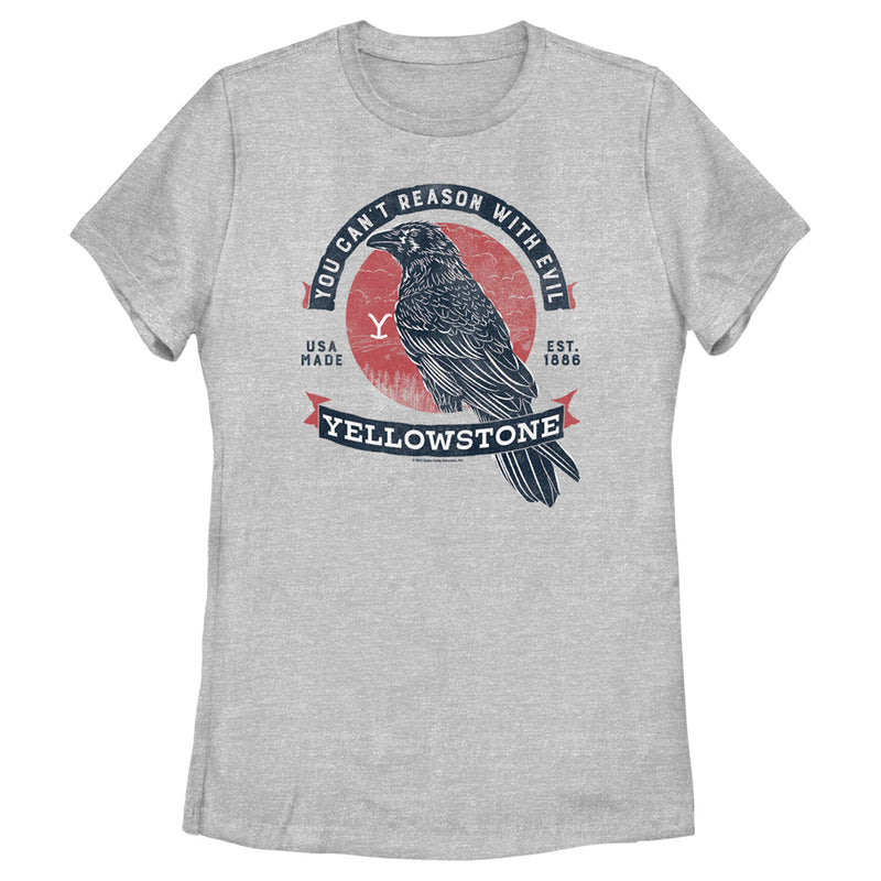 Women's Yellowstone Crow Yow Can't Reason With Evil T-Shirt
