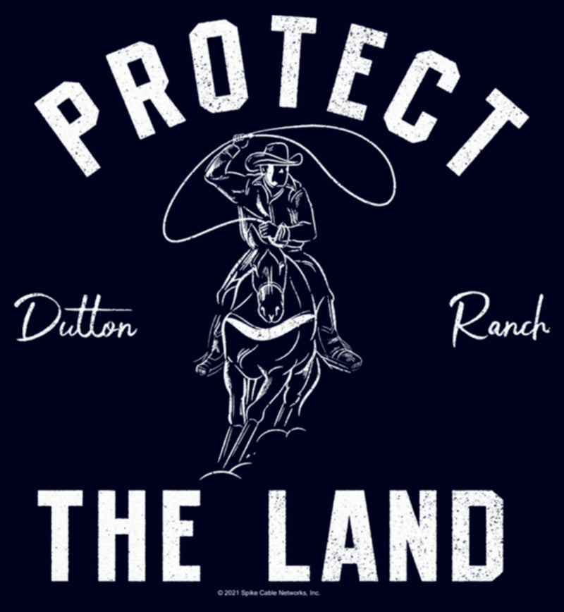 Junior's Yellowstone Protect The Land Dutton Range Cowboy Outline T-Shirt