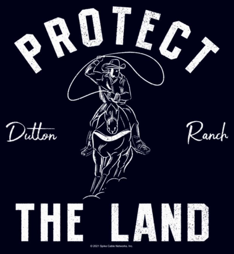 Women's Yellowstone Protect The Land Dutton Range Cowboy Outline T-Shirt