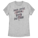 Women's Yellowstone Sorta Sweet Sorta Beth Dutton Cow Skull T-Shirt