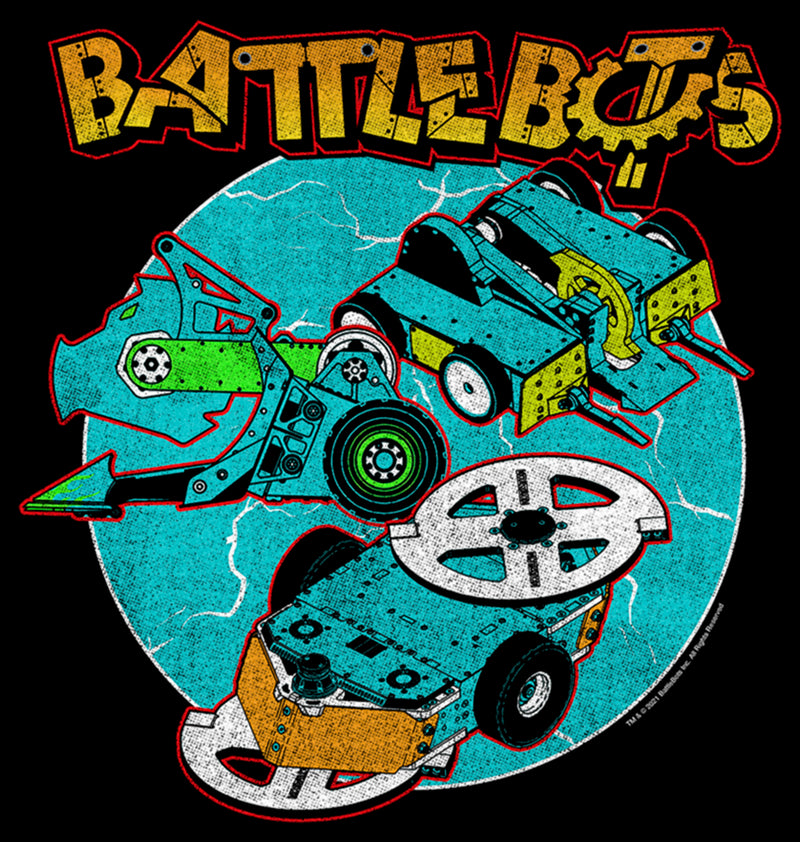 Men's Battlebots Whiplash, SawBlaze, and Rotator T-Shirt