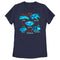 Women's Battlebots Blue Neon Robots T-Shirt