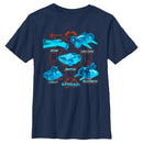 Boy's Battlebots Blue Neon Robots T-Shirt