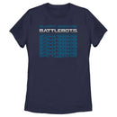 Women's Battlebots Silver and Blue Logo Stack T-Shirt