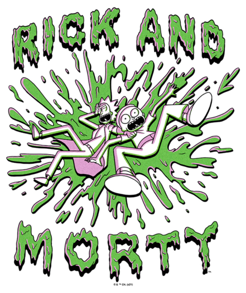 Junior's Rick And Morty Screaming Green Slime Splash T-Shirt