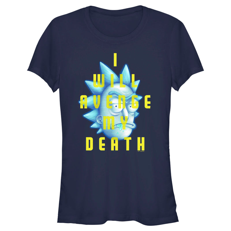 Junior's Rick And Morty Hologram Rick I Will Avenge My Death T-Shirt