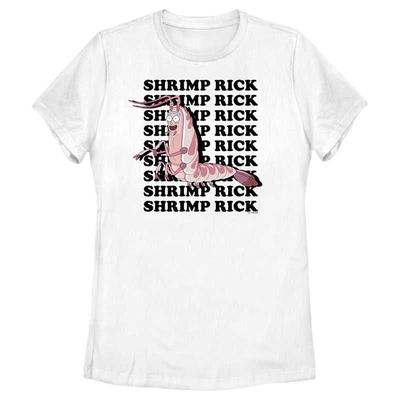 Women's Rick And Morty Shrimp Rick Name Stack T-Shirt