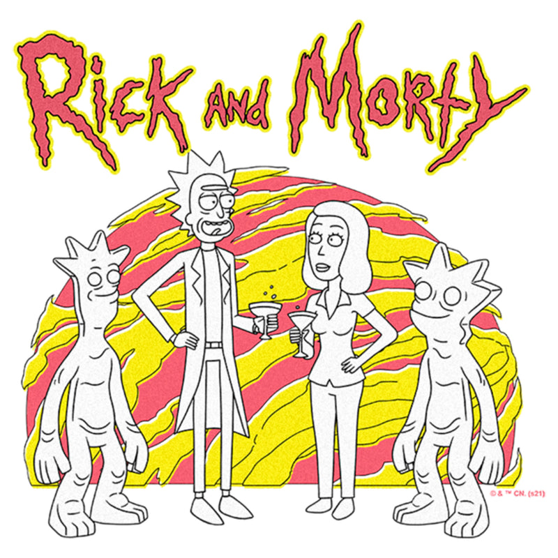 Men's Rick And Morty Drinks on Planet Gaia T-Shirt