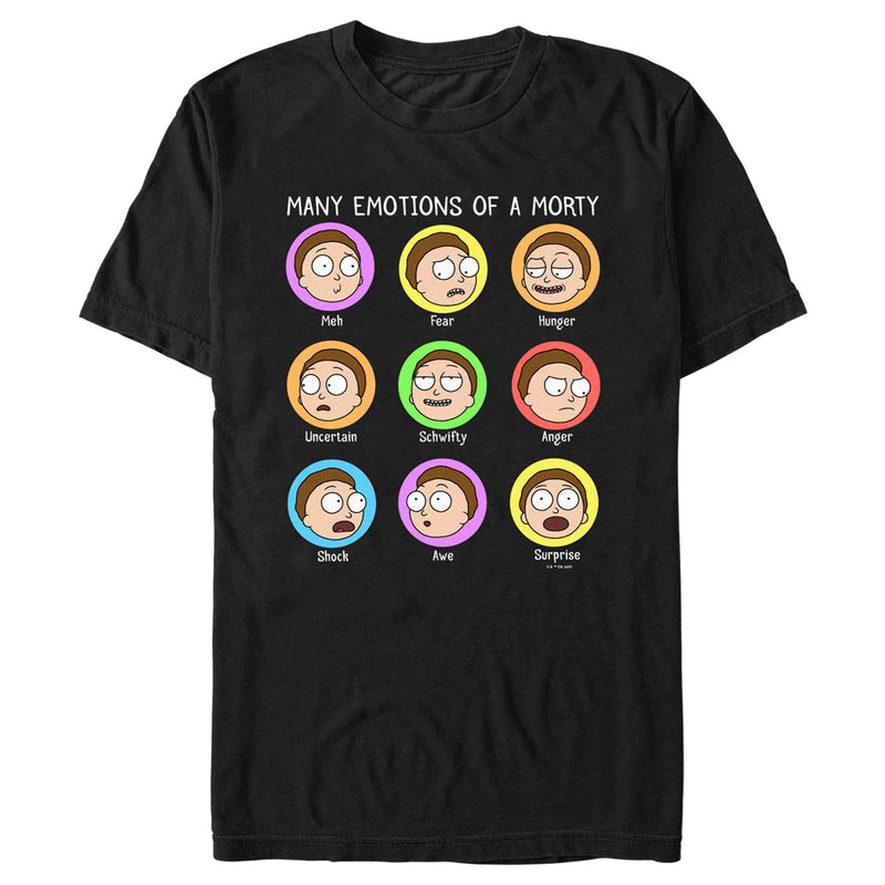 Men's Rick And Morty Many Emotions of a Morty T-Shirt