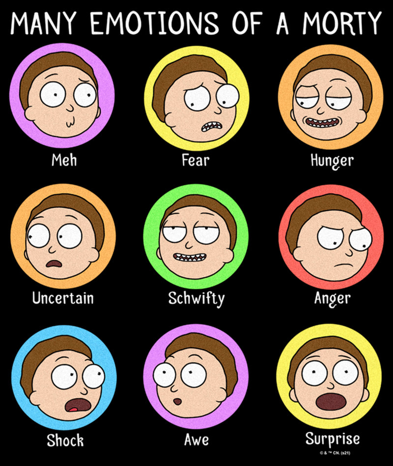 Men's Rick And Morty Many Emotions of a Morty T-Shirt