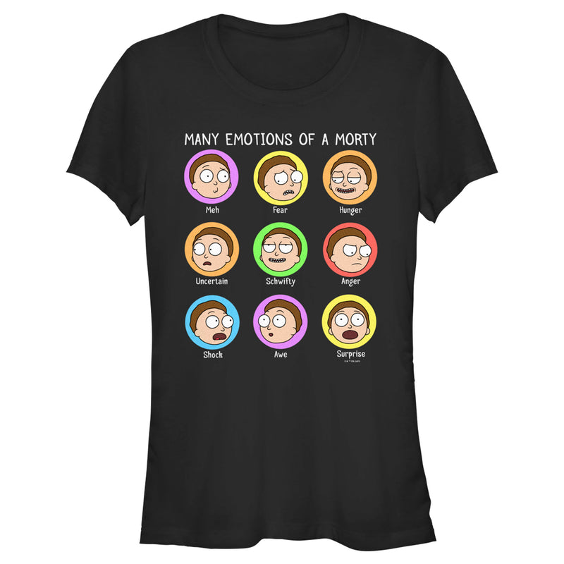 Junior's Rick And Morty Many Emotions of a Morty T-Shirt