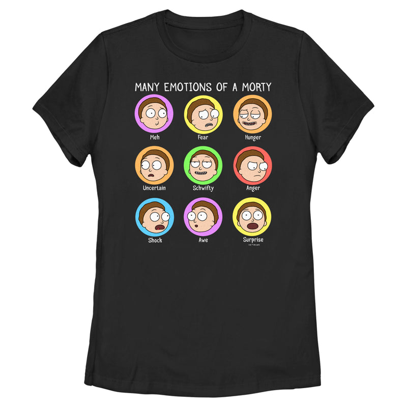 Women's Rick And Morty Many Emotions of a Morty T-Shirt