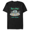 Men's Rick And Morty Snowing Spaceship Merry Rickmas T-Shirt