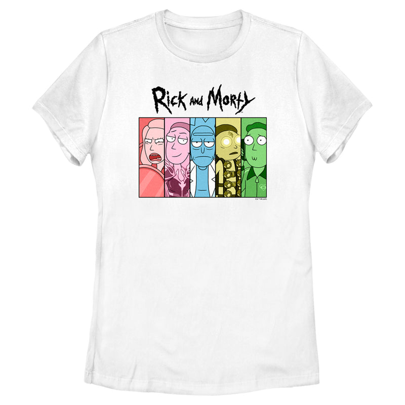 Women's Rick And Morty Colorful Family Panels T-Shirt