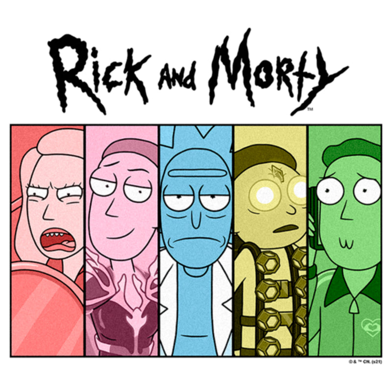 Women's Rick And Morty Colorful Family Panels T-Shirt