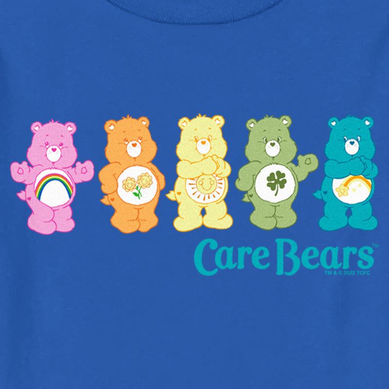 Toddler's Care Bears Colorful Logo Line Up T-Shirt