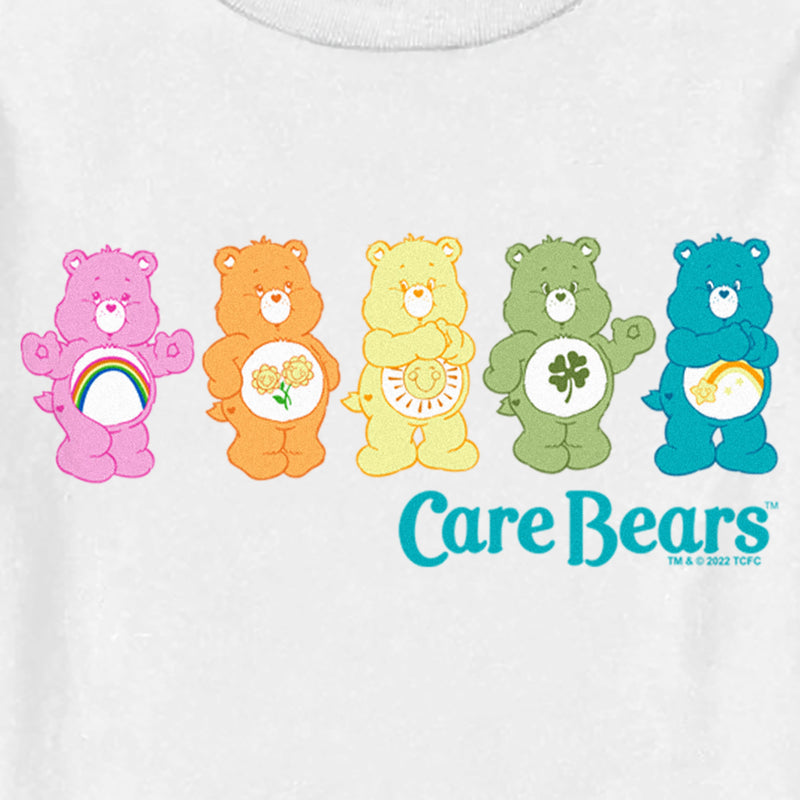 Toddler's Care Bears Colorful Logo Line Up T-Shirt