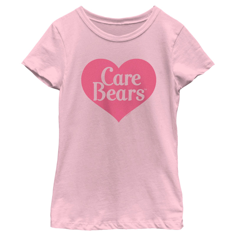 Girl's Care Bears Pink Classic Heart Logo T-Shirt