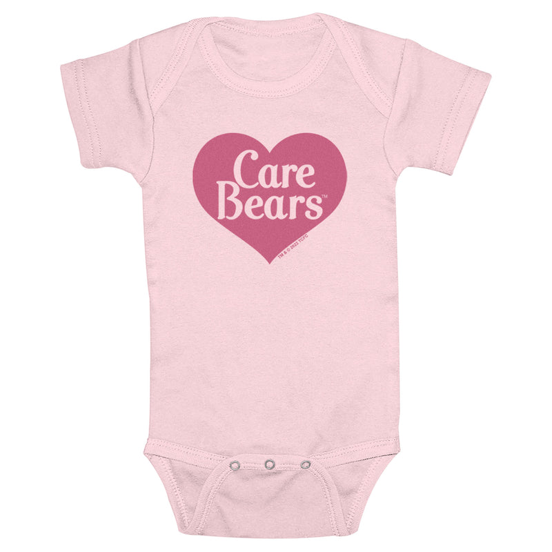 Infant's Care Bears Pink Heart Logo Onesie