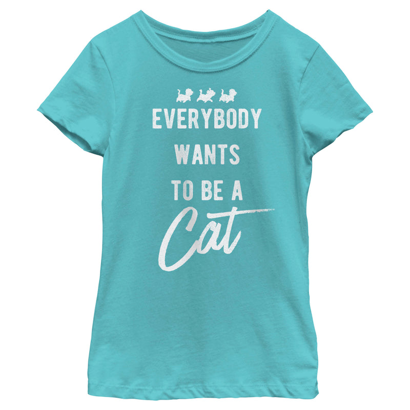 Girl's Aristocats Everybody Wants To Be a Cat T-Shirt