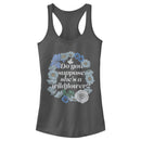 Junior's Alice in Wonderland Do You Suppose She's a Wildflower Quote Racerback Tank Top