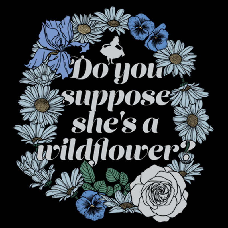 Men's Alice in Wonderland Do You Suppose She's a Wildflower Quote T-Shirt