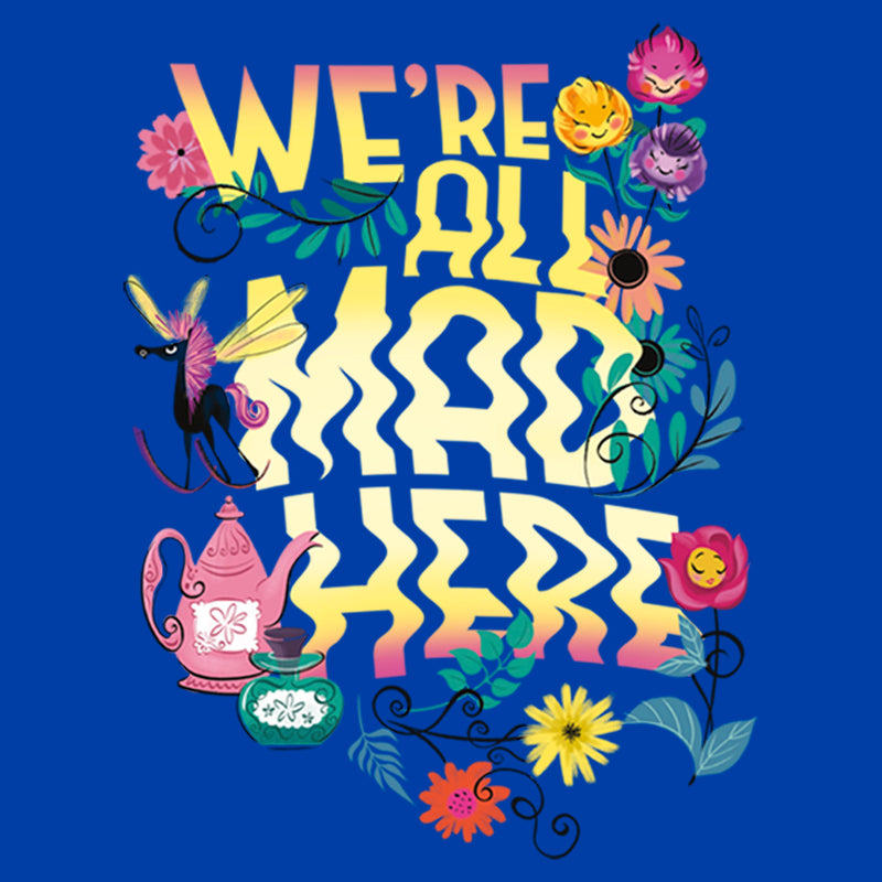 Men's Alice in Wonderland Floral We're All Mad Here T-Shirt