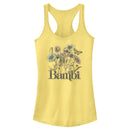 Junior's Bambi Floral Sketch Racerback Tank Top