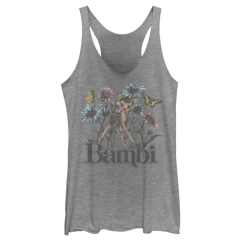 Women's Bambi Floral Sketch Racerback Tank Top