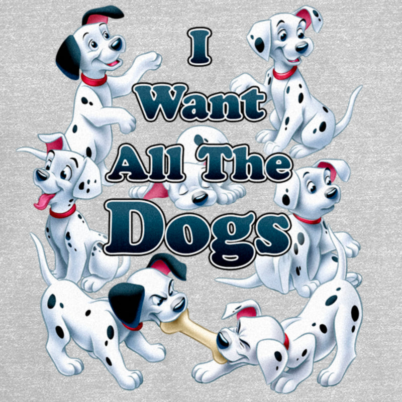 Junior's One Hundred and One Dalmatians I Want All the Dogs T-Shirt
