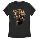 Women's Hocus Pocus Put a Spell on You Cartoon Witches T-Shirt