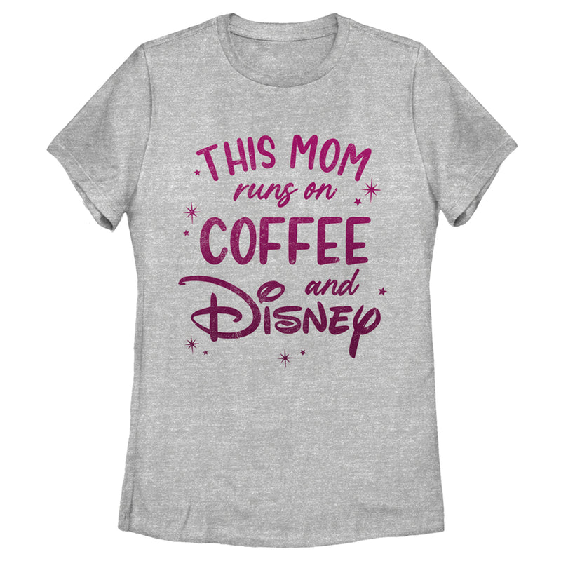 Women's Disney This Mom Runs On Coffee T-Shirt