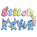 Girl's Lilo & Stitch Colorful Action Poses Stitch T-Shirt