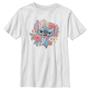 Boy's Lilo & Stitch Floral Distressed Stitch T-Shirt