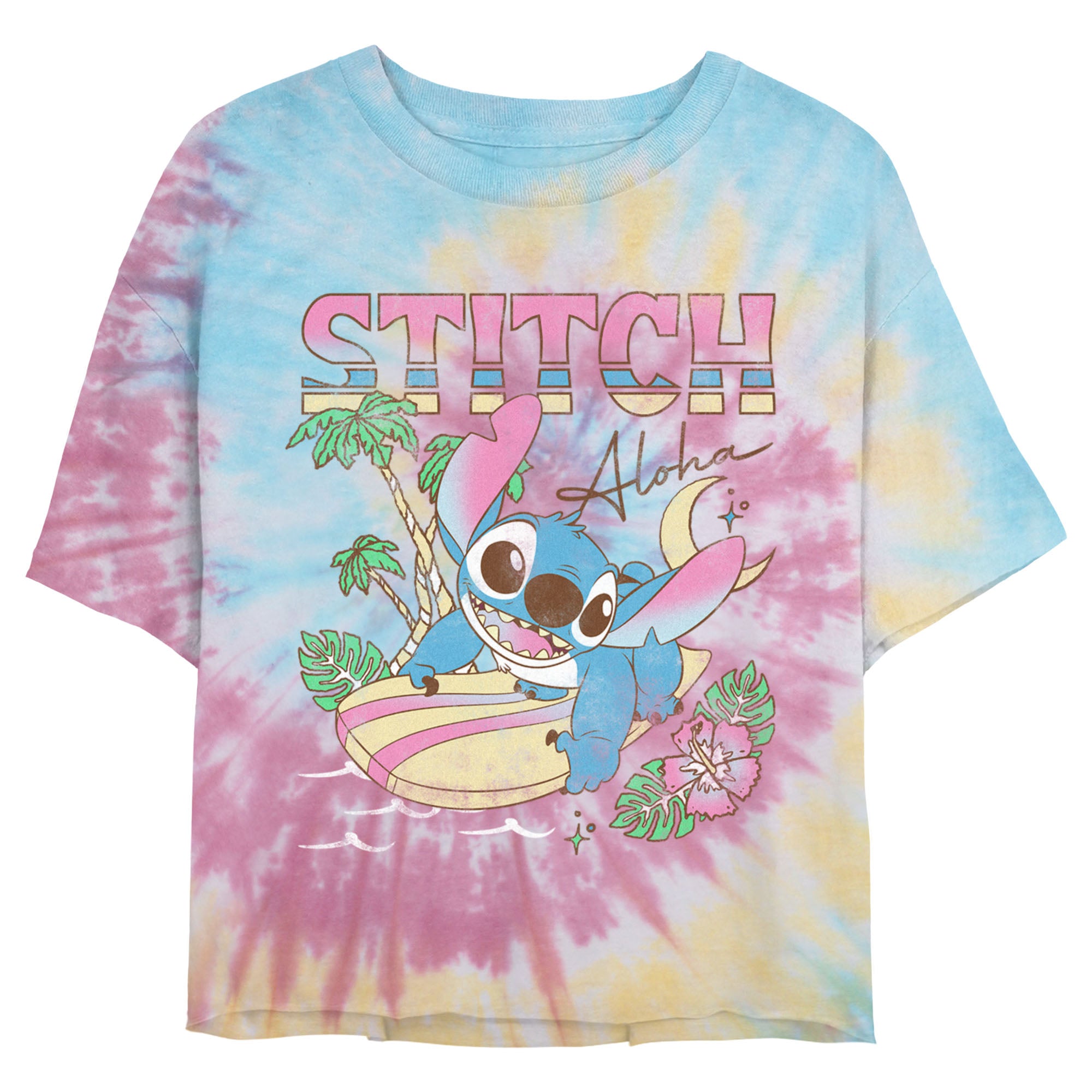 【HELLO SUNRISE】 HS Doodle Typo Stitch Tee / 追跡付 Girl's Lilo & Stitch Surfing Stitch T-Shirt – Fifth Sun