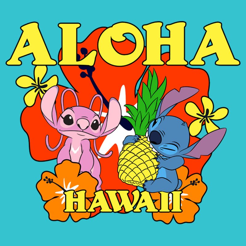 Girl's Lilo & Stitch Aloha Hawaii Angel and Stitch T-Shirt