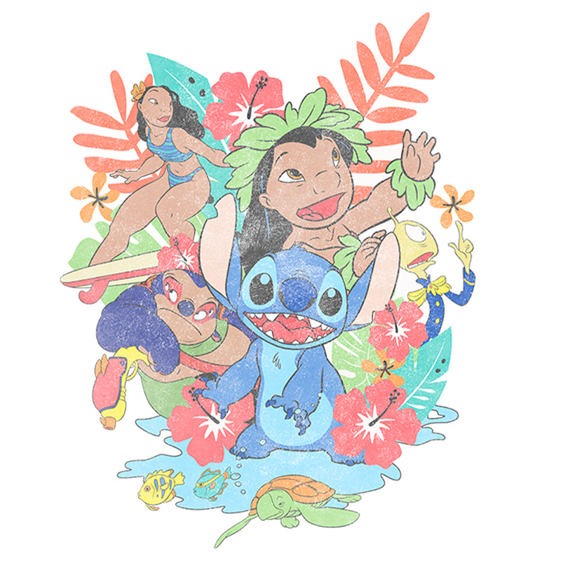 Boy's Lilo & Stitch Distressed Group Portrait T-Shirt