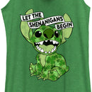Women's Lilo & Stitch St. Patrick's Day Stitch Let the Shenanigans Begin Racerback Tank Top