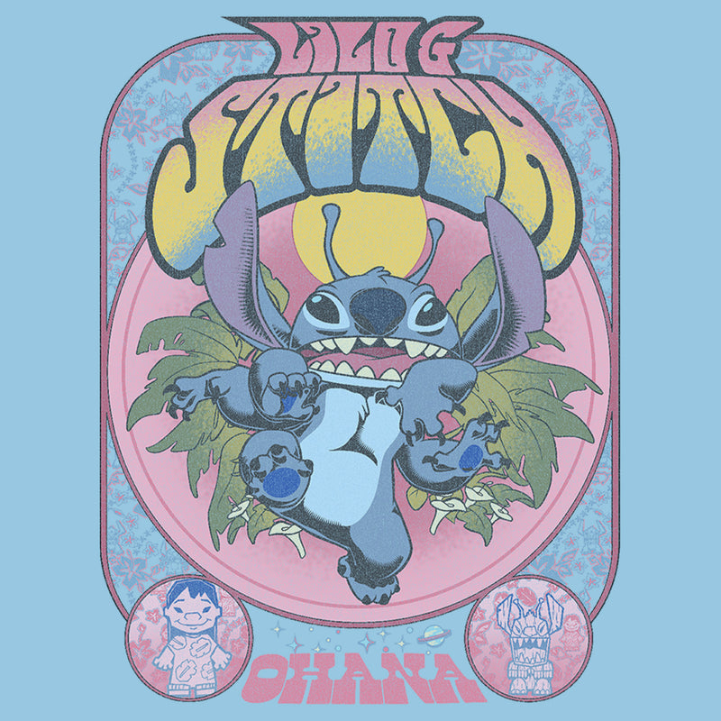 Boy's Lilo & Stitch Ohana Groovy Stitch Poster T-Shirt