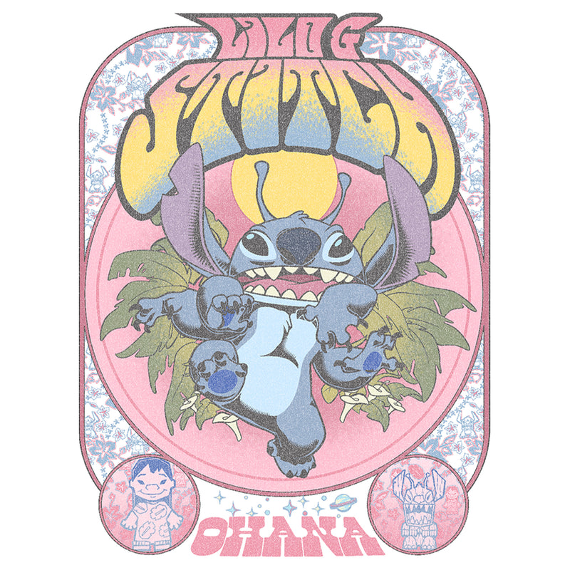 Boy's Lilo & Stitch Ohana Groovy Stitch Poster T-Shirt