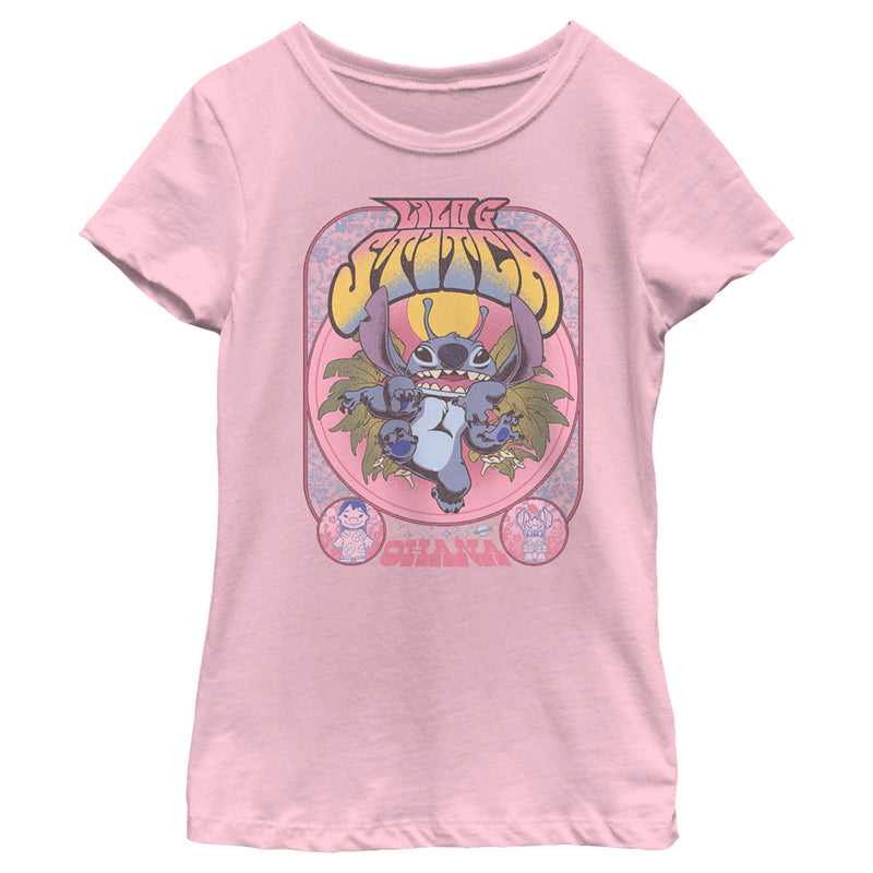 Girl's Lilo & Stitch Ohana Groovy Stitch Poster T-Shirt