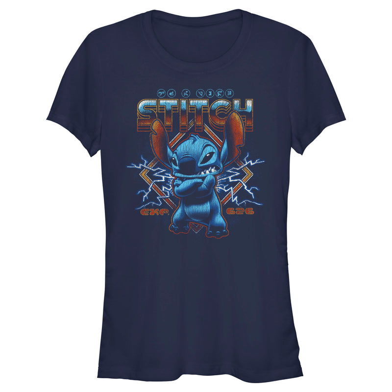 Junior's Lilo & Stitch 80s Rocker Stitch T-Shirt