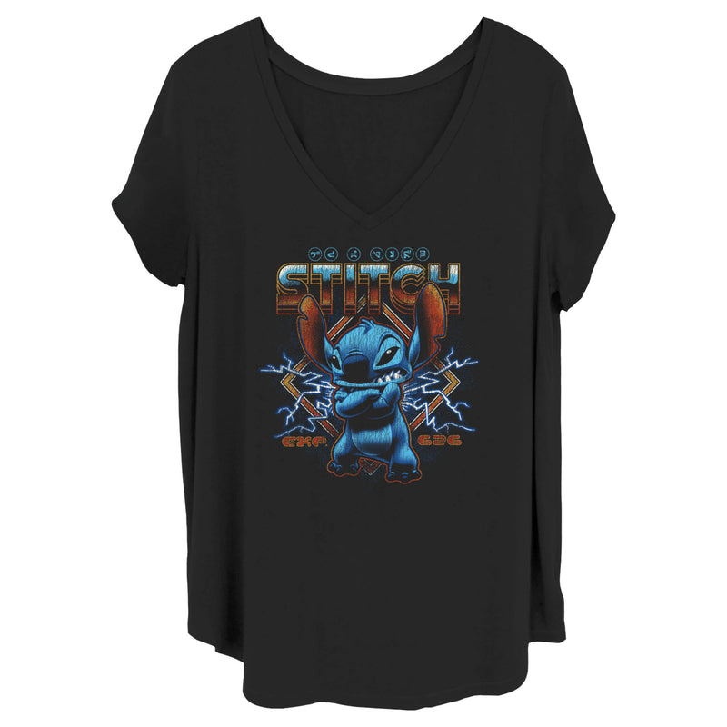 Junior's Lilo & Stitch 80s Rocker Stitch T-Shirt