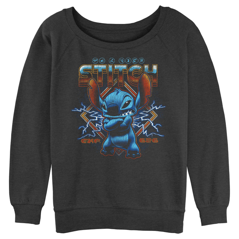 Junior's Lilo & Stitch 80s Rocker Stitch Sweatshirt