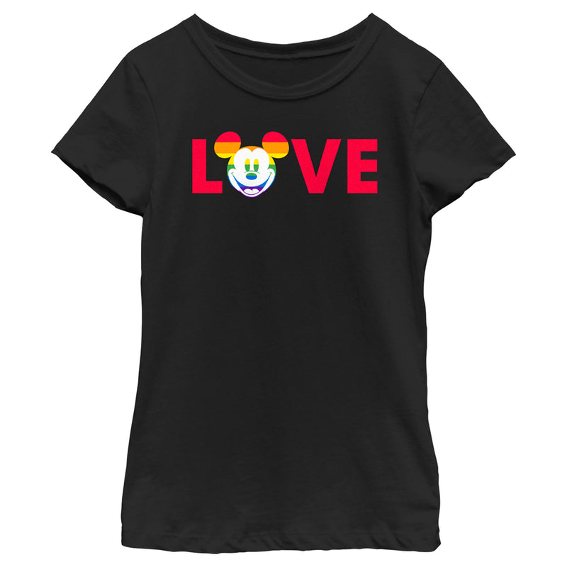 Girl's Mickey & Friends Mickey Mouse Love n Rainbows T-Shirt