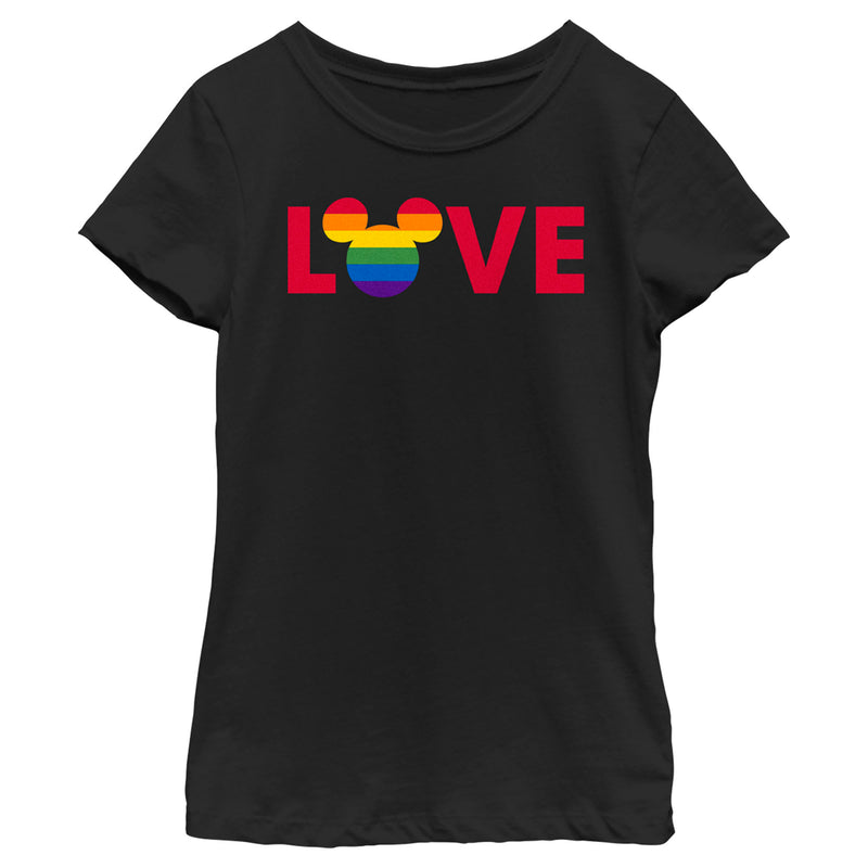 Girl's Mickey & Friends Mickey Mouse Love n Rainbows T-Shirt