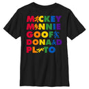 Boy's Mickey & Friends Rainbow Character Names T-Shirt