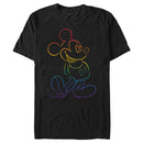 Men's Mickey & Friends Rainbow Mickey Mouse Outline T-Shirt